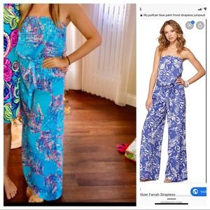 Lilly Pulitzer size M strapless blue jumpsuit